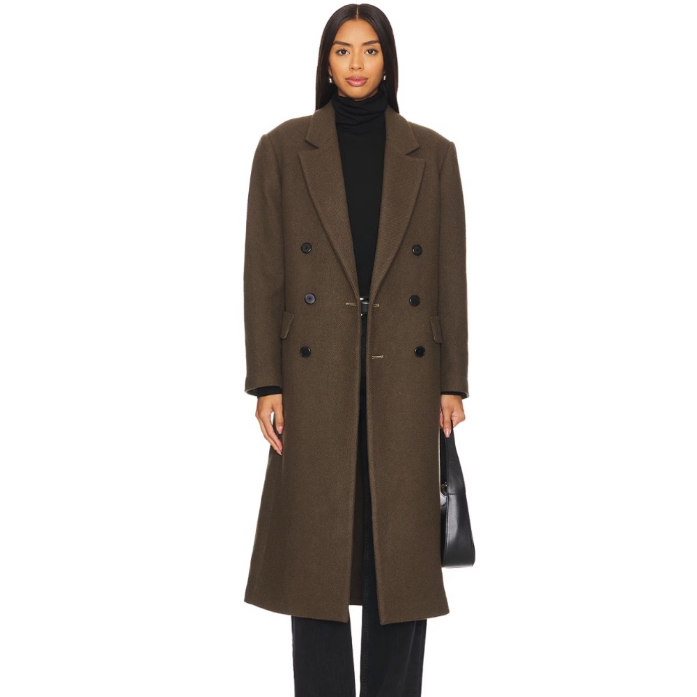 Pistola Double-Breasted Presscott Coat NWT in Olive